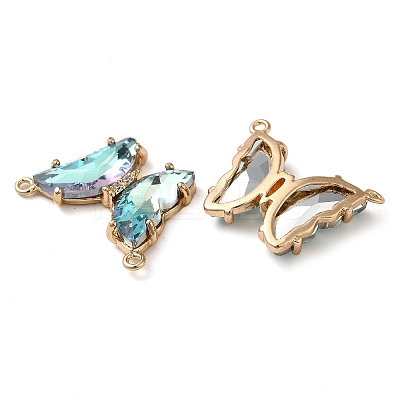 Brass Pave Faceted Glass Connector Charms FIND-Z020-03M-1