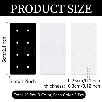 15Pcs 3 Colors Acrylic Earring Organizer Display Stands EDIS-WH20015-004-1