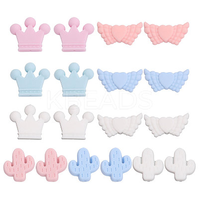 18Pcs 9 Style Food Grade Eco-Friendly Silicone Beads SIL-CA0002-04-1