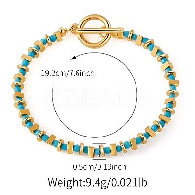 Synthetic Turquoise & Brass Beaded Bracelets for Women XC1263-1