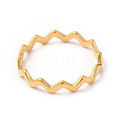 Ion Plating(IP) 201 Stainless Steel Dentate Finger Ring for Women RJEW-G266-18G-1