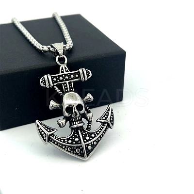 Vintage Viking Anchor Pendant 304 Stainless Steel Men’s Fashion Necklaces IH1305-1