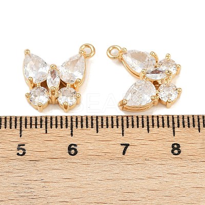Brass Micro Pave Cubic Zirconia Pendants KK-F906-02G-1