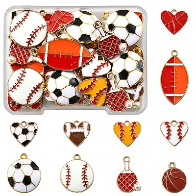 40Pcs 10 Styles Alloy Enamel Pendants ENAM-YW0005-46-1