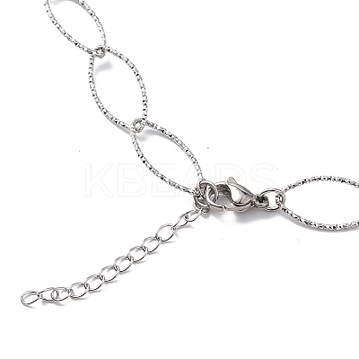 Non-Tarnish 304 Stainless Steel Horse Eye Link Chain Necklace for Men Women LS-STAS-B039-02P-1
