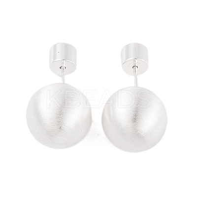 Round Ball Drawbench Brass Ear False Plugs for Women EJEW-G391-24C-S-1