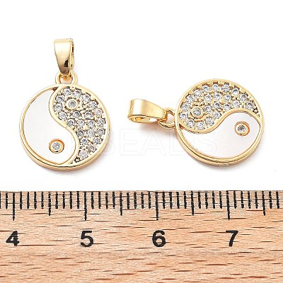 Brass Micro Pave Cubic Zirconia Charms KK-L222-015G-1