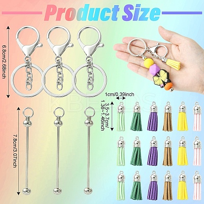 12Pcs 6 Colors Faux Suede Tassel Pendant Decorations KEYC-YW0001-26-1