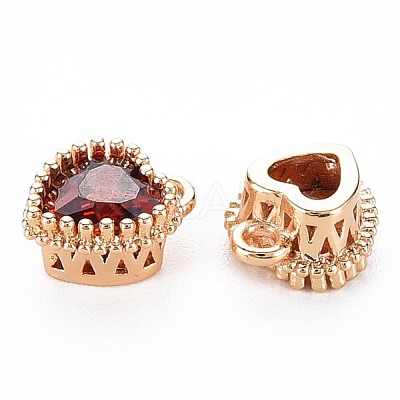Brass Micro Pave Cubic Zirconia Charms KK-S356-773B-1