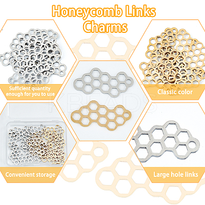 20Pcs 2 Colors 201 Stainless Steel Filigree Joiners STAS-DC0011-46-1