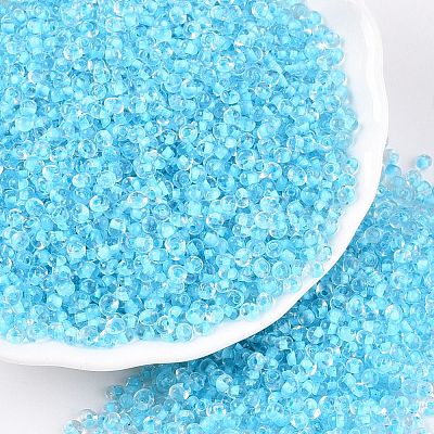 8/0 Inside Colours Transparent Glass Seed Beads X1-SEED-T007-06E-1