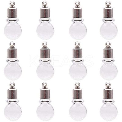 Round Transparent Glass Wishing Pendants GLAA-PH0007-21P-1