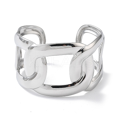 304 Stainless Steel Cuff Bangles for Women BJEW-Z078-25P-1
