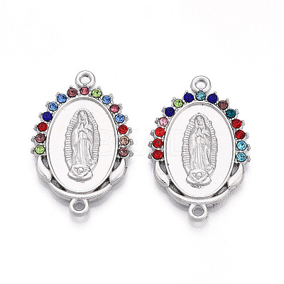 Alloy Rhinestone Connector Charms ALRI-T011-07-1