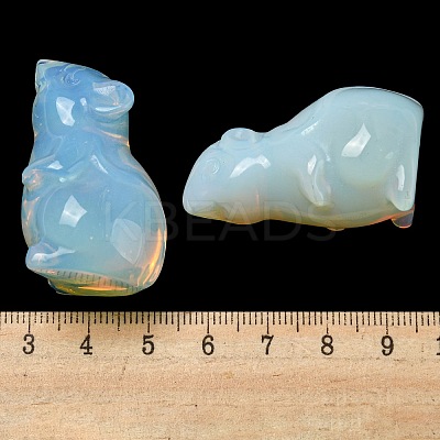 Opalite Carved Mouse Figurines DJEW-D012-02E-1