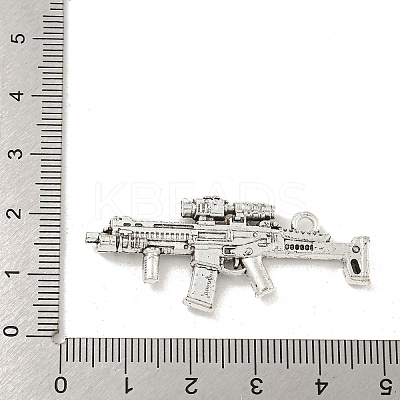Tibetan Style Alloy Submachine Gun Pendants TIBEP-Q043-144-RS-1