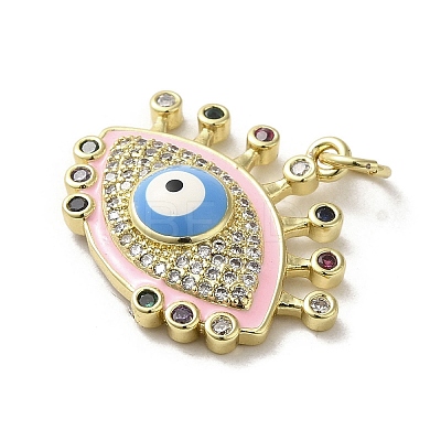 Brass Micro Pave Cubic Zirconia Pendants KK-E092-09G-03-1