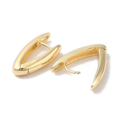 V-shapeRing Brass Hoop Earrings for Women EJEW-U008-11G-1