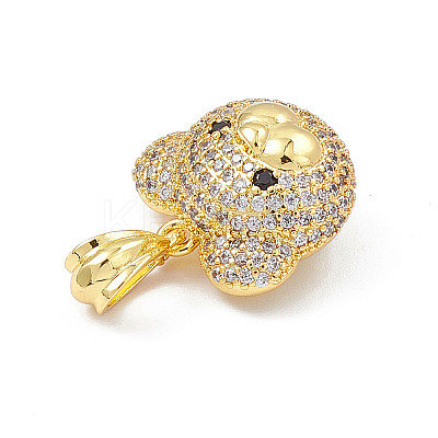 Brass Micro Pave Cubic Zirconia Pendants KK-P224-09G-01-1