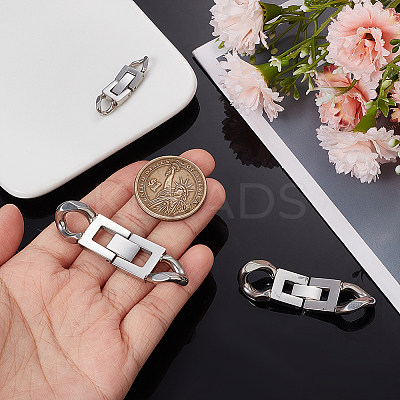 3Pcs 3 Styles 304 Stainless Steel Fold Over Clasps STAS-UN0053-38-1