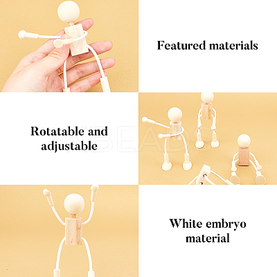Unfinished Blank Wooden Robot Toys DIY-WH0097-05-1