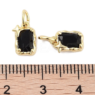 Brass Micro Pave Cubic Zirconia Charms KK-C051-10G-01-1
