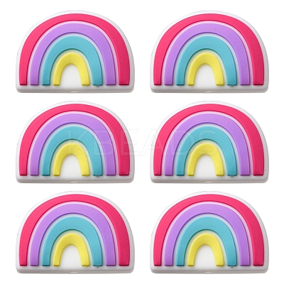 6Pcs Food Grade Eco-Friendly Silicone Focal Beads SIL-YW0001-04E-1