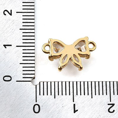 Brass Clear Cubic Zirconia Connector Charms KK-U065-04C-G-1