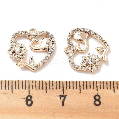 Brass Micro Pave Clear Cubic Zirconia Pendants KK-M102-34G-1