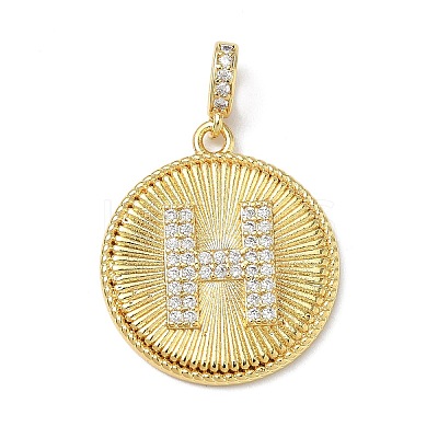 Brass Micro Pave Clear Cubic Zirconia Pendants KK-L253-17G-H-1