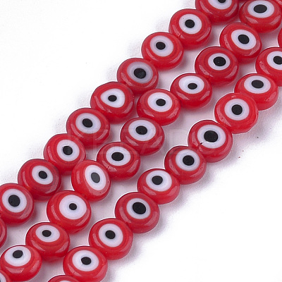 Handmade Evil Eye Lampwork Beads Strands LAMP-S191-01A-02-1
