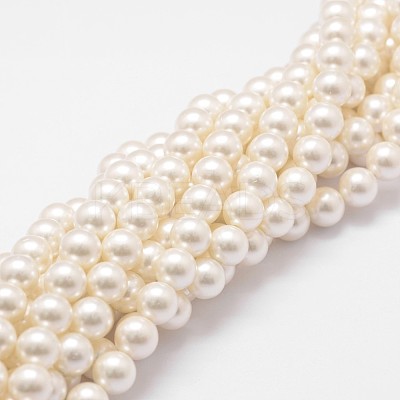 Shell Pearl Bead Strands BSHE-L026-03-6mm-1