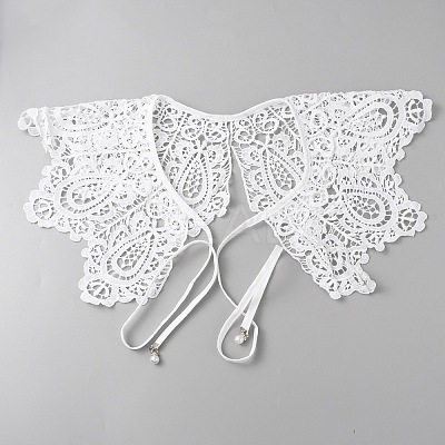Detachable Fibre Lady's Embroidered Collars AJEW-CJC0006-01-1