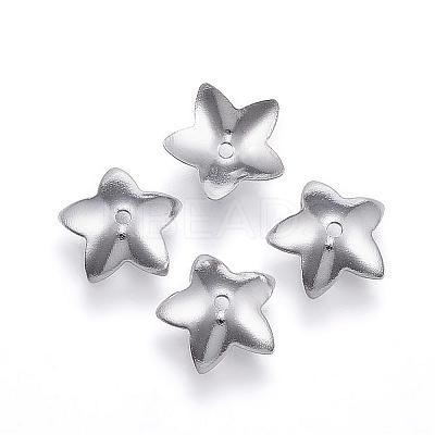 Tarnish Resistant 304 Stainless Steel Flower Bead Caps STAS-G124-28P-1
