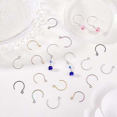 50Pcs 5 Colors 316 Surgical Stainless Steel Earring Hooks Ion Plating(IP) STAS-DC0011-05-1