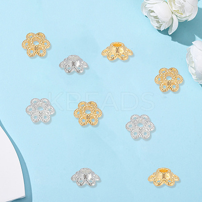 400Pcs 2 Colors Alloy Bead Caps FIND-PA0001-09-1
