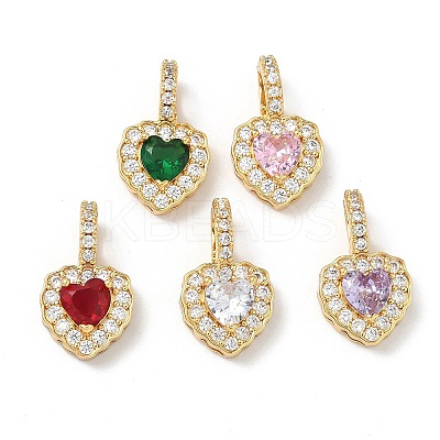 Brass Micro Pave Cubic Zirconia Pendants KK-Z139-05G-1
