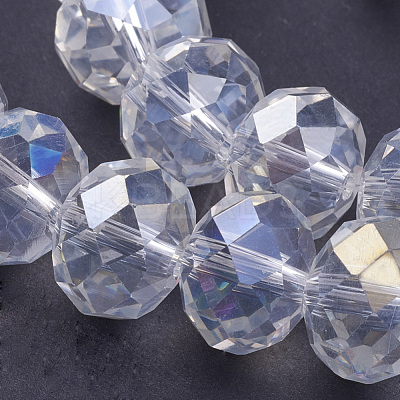 Electroplate Glass Beads Strands X-GR12MMY-01AB-1
