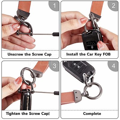 Genuine Leather Car Key Keychain JX273A-1