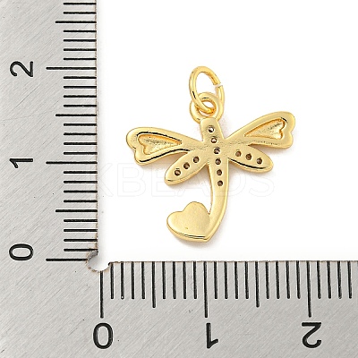 Rack Plating Brass Micro Pave Clear Cubic Zirconia Pendants KK-B093-10B-G-1