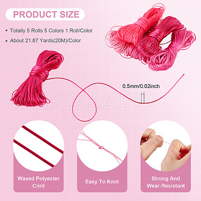 100M 5 Colors Eco-Friendly Korean Waxed Polyester Cord YC-TA0001-18B-1