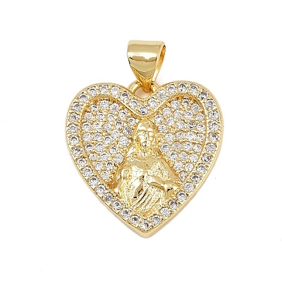 Brass Micro Pave Cubic Zirconia Pendants KK-P323-11B-G02-1