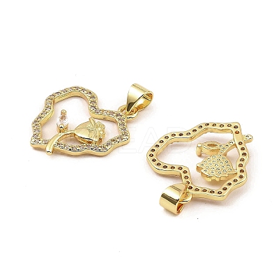 Rack Plating Real 18K Gold Plated Brass Pendants KK-B077-22G-1