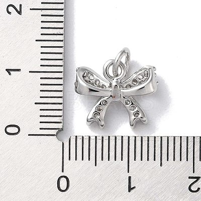 Rack Plating Brass Micro Pave Clear Cubic Zirconia Pendants KK-Z039-11P-1