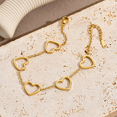 201 Stainless Steel Link Chain Bracelets GP5387-1