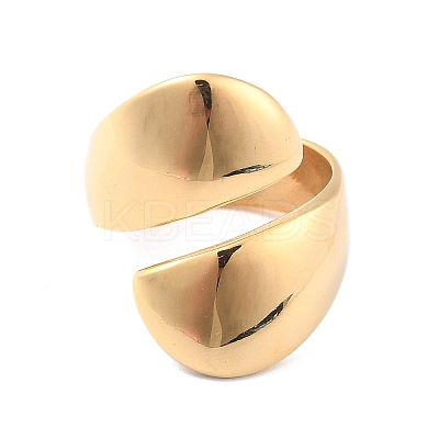 Ion Plating(IP) 304 Stainless Steel Plain Band Wrap Cuff Ring RJEW-L103-01D-G-1
