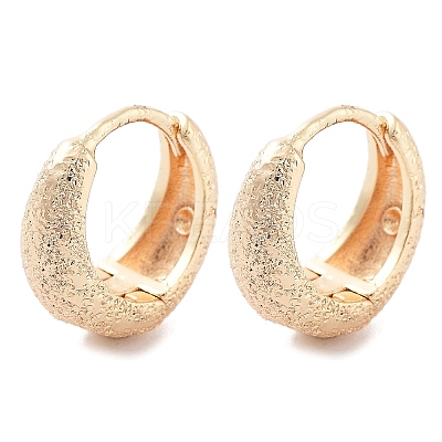 Brass Textured Hoop Earrings KK-B082-23G-1