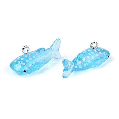 Sea Animal Theme Transparent Resin Pendants RESI-D071-04A-1