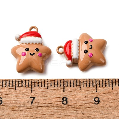 Christmas Themes Baking Paint Alloy Pendants FIND-G097-02E-1