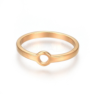 Unisex Ion Plating(IP) 304 Stainless Steel Finger Rings RJEW-E164-11G-1